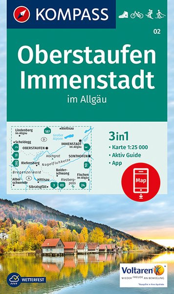 wandelkaart KP-02  Oberstaufen - Immenstadt | Kompass 9783990443347  Kompass Wandelkaarten Kompass Oberbayern  Wandelkaarten Beierse Alpen