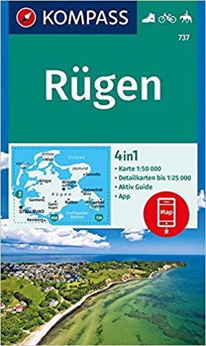 wandelkaart KP-737 Insel Rügen | Kompass 9783990445518  Kompass Wandelkaarten Kompass Mecklenburg-Vorpommern  Wandelkaarten Rügen