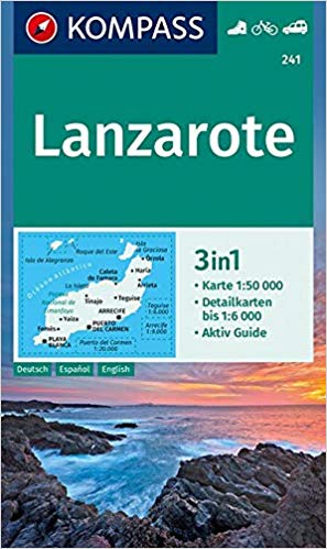 wandelkaart KP-241 Lanzarote | Kompass 9783990445693  Kompass Wandelkaarten   Landkaarten en wegenkaarten, Wandelkaarten Lanzarote