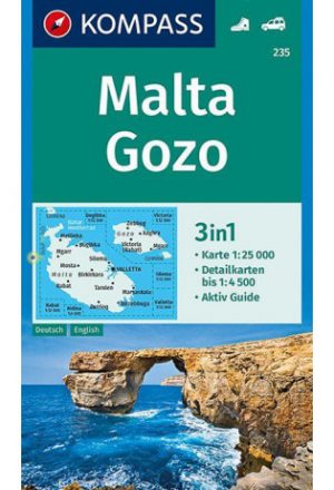 Kompass wandelkaart KP-235 Malta 1:25.000 9783990446416  Kompass Wandelkaarten   Wandelkaarten Malta