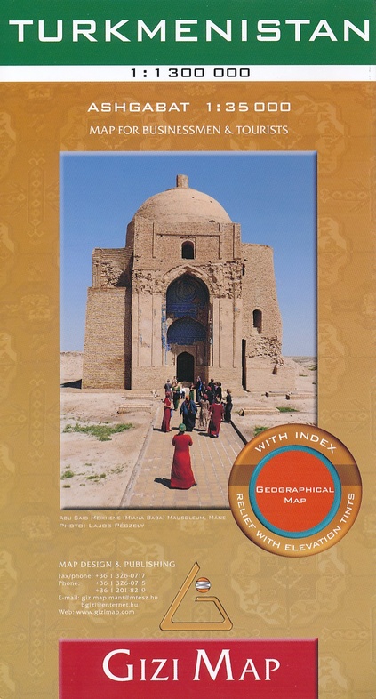 Turkmenistan 1:1.300.000 9786155010132  Gizi Map   Landkaarten en wegenkaarten Zijderoute (de landen van de)