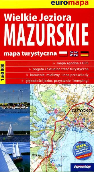 Wielkie Jeziora Mazurskie | wandelkaart 1:60.000 (Mazurische Meren) 9788388112898  ExpressMap   Wandelkaarten Noordoost-Polen met Mazurië