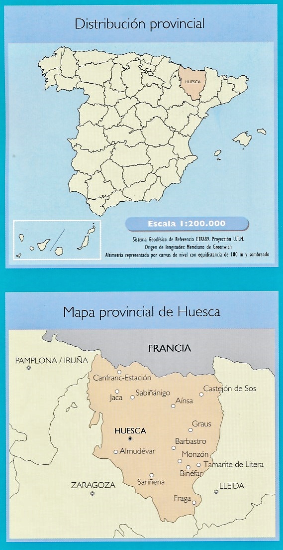 Prov.: Huesca 1:200.000 9788441631571  CNIG Provinciekaarten Spanje  Landkaarten en wegenkaarten Spaanse Pyreneeën