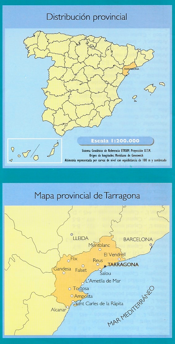 Prov.: Tarragona 1:200.000 9788441633858  CNIG Provinciekaarten Spanje  Landkaarten en wegenkaarten Catalonië