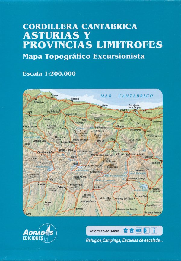Cordillera Cantabrica 1:200.000 9788494080739  Adrados   Landkaarten en wegenkaarten Noordwest-Spanje