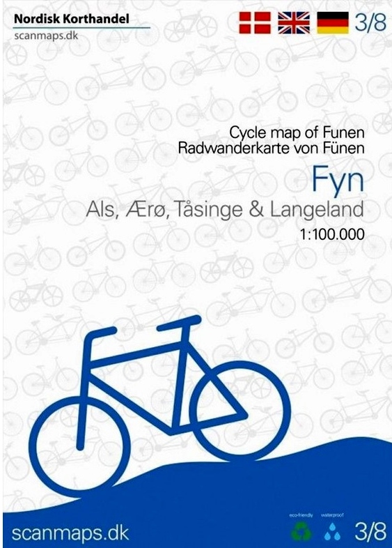 SM-3  Fyn (Funen) fietskaart 1:100.000 9788779671614  Scanmaps fietskaarten Denemarken  Fietskaarten Fyn en de eilanden