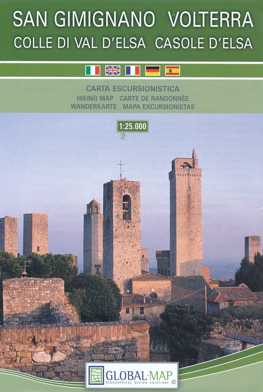 wandelkaart  San Gimignano, Volterra 1:25.000 9788833032665  Global Map   Wandelkaarten Toscane, Florence