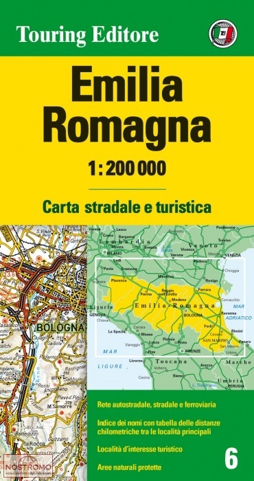 TCI-06  Emilia-Romagna 1:200.000 9788836569021  TCI Italië Wegenkaarten  Landkaarten en wegenkaarten Bologna, Emilia-Romagna