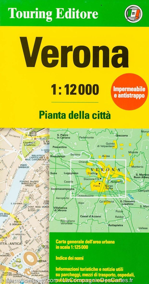 Verona 1:12.000 9788836573394  TCI Touring Club of Italy   Stadsplattegronden Veneto, Friuli