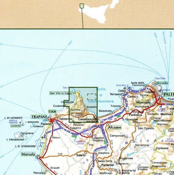 wandelkaart Zingaro e Monte Cofano (Riserve) 1:25.000 9788879145084  Global Map   Wandelkaarten Sicilië