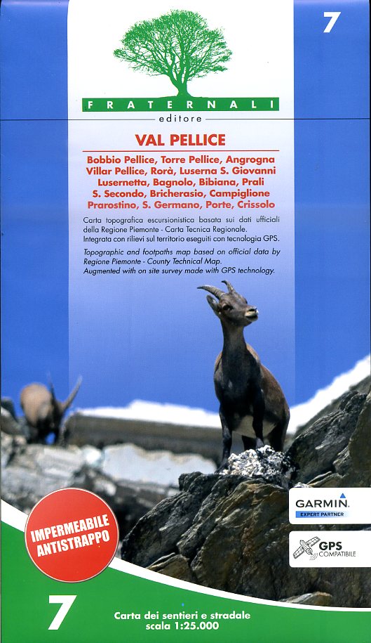 FRA-07  Val Pellice | wandelkaart 1:25.000 9788890278471  Fraternali Editore Fraternali 1:25.000  Wandelkaarten Turijn, Piemonte