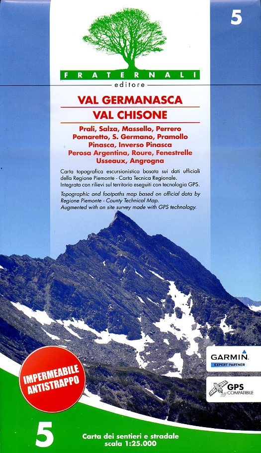 FRA-05  Val Germanasca Val Chisone | wandelkaart 1:25.000 9788890278488  Fraternali Editore Fraternali 1:25.000  Wandelkaarten Turijn, Piemonte