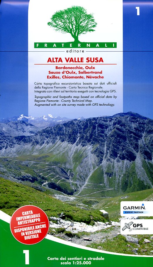 FRA-01 Alta Valle Susa | wandelkaart 1:25.000 9788897465225  Fraternali Editore Fraternali 1:25.000  Wandelkaarten Turijn, Piemonte