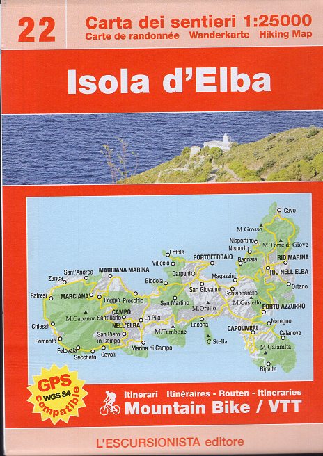 ESC-22  Isola d'Elba | wandelkaart 1:25.000 9788898520435  Escursionista Carta dei Sentieri 1:25.000  Wandelkaarten Elba