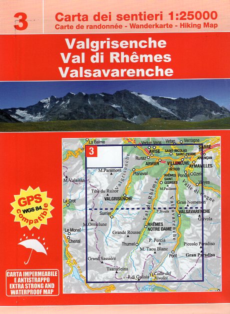 ESC-03  Val di Rhêmes, Valgrisenche | wandelkaart 1:25.000 * 9788898520633  Escursionista Carta dei Sentieri 1:25.000  Wandelkaarten Aosta, Gran Paradiso