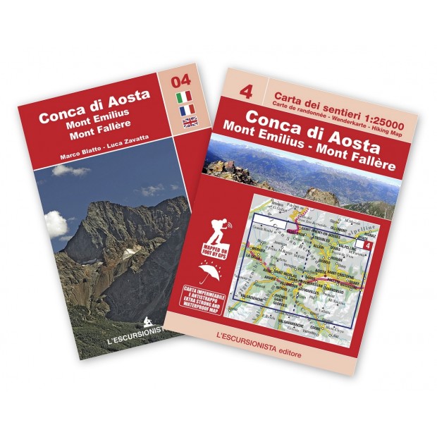 ESC-04  Conca di Aosta, Mont Emilius | wandelkaart 1:25.000 9788898520718  Escursionista Carta dei Sentieri 1:25.000  Wandelkaarten Aosta, Gran Paradiso