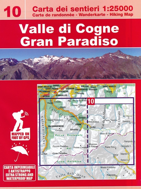 ESC-10  Valle di Cogne, Gran Paradiso | wandelkaart 1:25.000 9788898520817  Escursionista Carta dei Sentieri 1:25.000  Wandelkaarten Aosta, Gran Paradiso