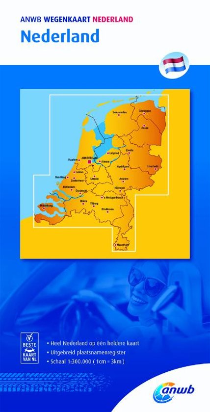 Nederland 1:300.000 9789018042042  ANWB Wegenkaarten  Landkaarten en wegenkaarten Nederland