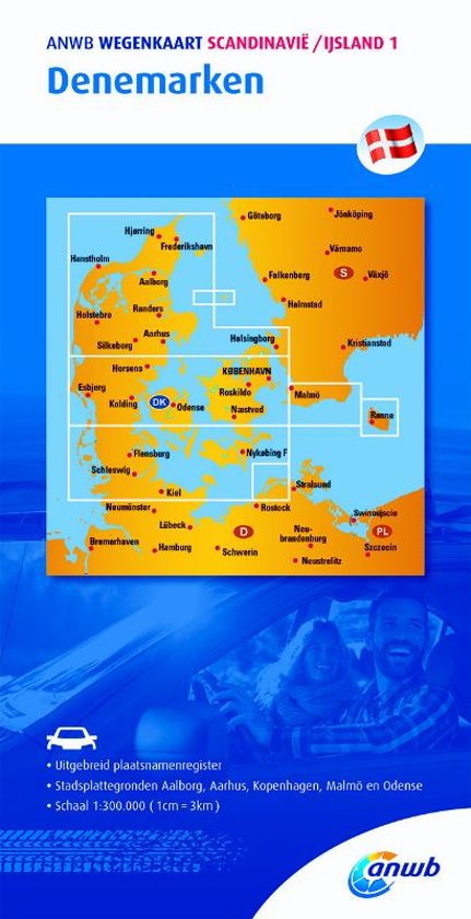 Denemarken 1:300.000 9789018042899  ANWB Wegenkaarten  Landkaarten en wegenkaarten Denemarken