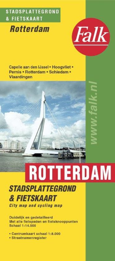 Stadsplattegrond Rotterdam, klein 9789028707863  Falk Pl.g. binnenland  Stadsplattegronden Den Haag, Rotterdam en Zuid-Holland