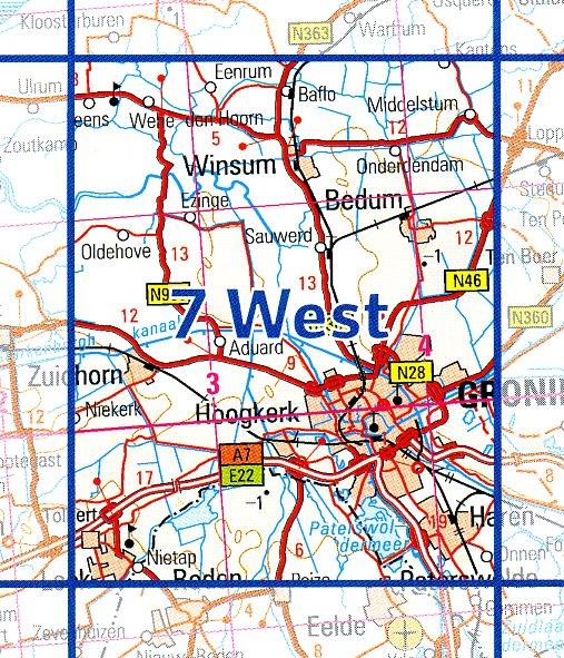 07  West 9789035000780  Topografische Dienst / Kadaster Ned. 1:50.000  Wandelkaarten Groningen