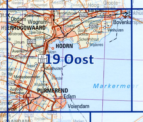 19 Oost 9789035001992  Topografische Dienst / Kadaster Ned. 1:50.000  Wandelkaarten Noord-Holland