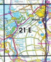 21E Meppel, Zwartsluis topografische wandelkaart 1:25.000 9789035002142  Kadaster / Geo-Informatie Top. kaarten Drenthe  Wandelkaarten Drenthe, Kop van Overijssel, Vecht & Salland