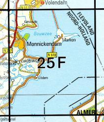 25F  Monnickendam 1:25.000 9789035002555  Topografische Dienst / Kadaster Topografische Kaart  Wandelkaarten Noord-Holland
