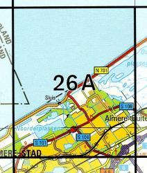 26A Almere-Buiten topografische wandelkaart 1:25.000 9789035002609  Kadaster / Geo-Informatie Top. kaarten West-Nederland  Wandelkaarten Flevoland en het IJsselmeer