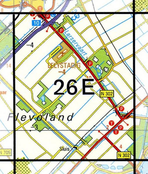 26E  Larserbos topografische wandelkaart 1:25.000 9789035002647  Kadaster / Geo-Informatie Top. kaarten West-Nederland  Wandelkaarten Flevoland en het IJsselmeer