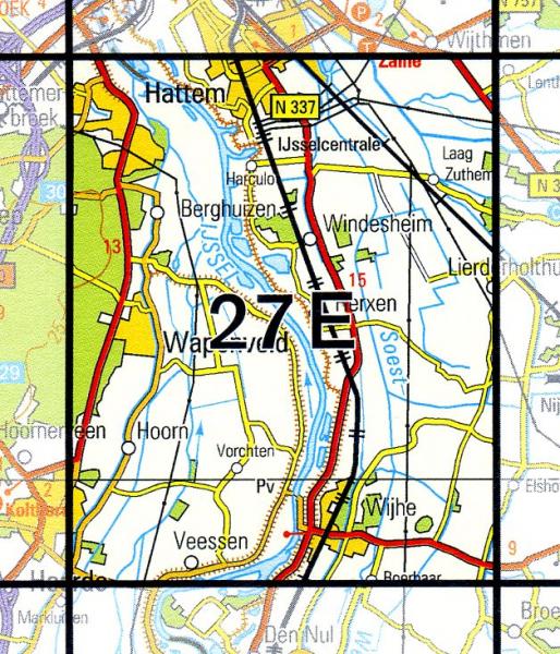 27E Wijhe topografische wandelkaart 1:25.000 9789035002746  Kadaster / Geo-Informatie Top. kaarten Overijssel  Wandelkaarten Arnhem en de Veluwe, Kop van Overijssel, Vecht & Salland