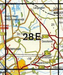 28E Geesteren topografische wandelkaart 1:25.000 9789035002845  Kadaster / Geo-Informatie Top. kaarten Overijssel  Wandelkaarten Twente