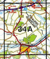 34A  Lochem topografische wandelkaart 1:25.000 9789035003408  Kadaster / Geo-Informatie Top. kaarten Gelderland  Wandelkaarten Gelderse IJssel en Achterhoek