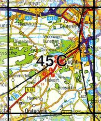 45C  's-Hertogenbosch topografische wandelkaart 1:25.000 9789035004528  Kadaster / Geo-Informatie Top. kaarten Brabant  Wandelkaarten Noord-Brabant