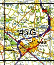 45G  Veghel topografische wandelkaart 1:25.000 9789035004566  Kadaster / Geo-Informatie Top. kaarten Brabant  Wandelkaarten Noord-Brabant