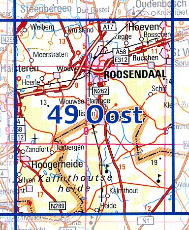 49 Oost 9789035004993  Topografische Dienst / Kadaster Ned. 1:50.000  Wandelkaarten Noord-Brabant