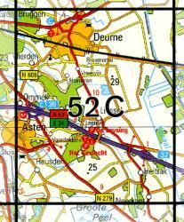 52C  Deurne topografische wandelkaart 1:25.000 9789035005228  Kadaster / Geo-Informatie Top. kaarten Brabant  Wandelkaarten Noord-Brabant
