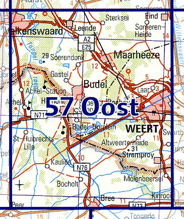57 Oost 9789035005792  Topografische Dienst / Kadaster Ned. 1:50.000  Wandelkaarten Noord- en Midden-Limburg