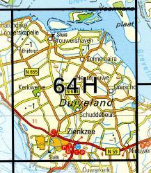 64H  Zierikzee 1:25.000 9789035006478  Topografische Dienst / Kadaster Topografische Kaart  Wandelkaarten Zeeland