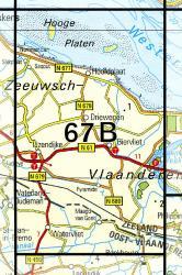 67B  IJzendijke topografische wandelkaart 1:25.000 9789035006713  Kadaster / Geo-Informatie Top. kaarten Zeeland  Wandelkaarten Zeeland