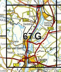 67G  Sas van Gent 1:25.000 9789035006768  Topografische Dienst / Kadaster Topografische Kaart  Wandelkaarten Zeeland