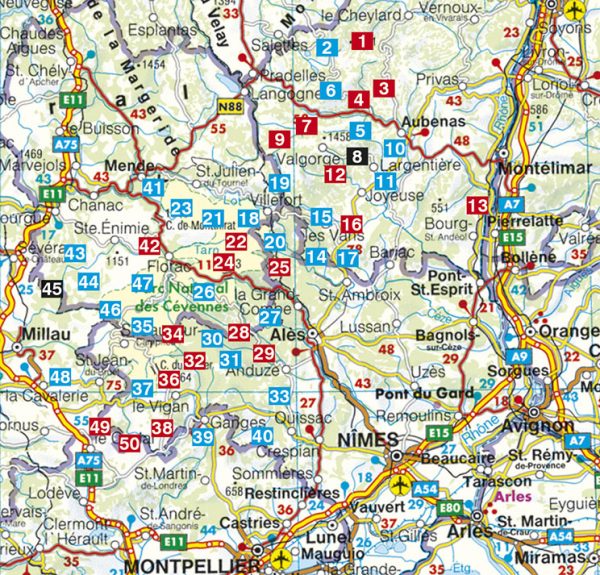Rother wandelgids Cevennen, Ardèche 9789038925592  Elmar RWG  Wandelgidsen Ardèche, Drôme, Cevennen, Languedoc