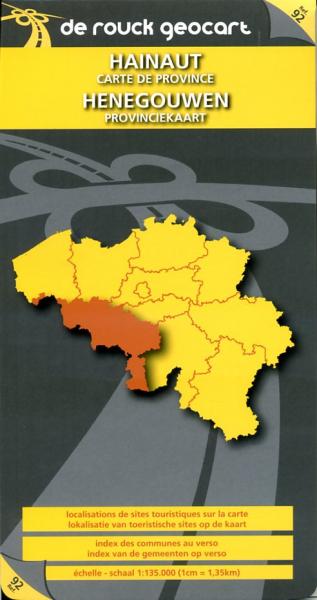 Henegouwen 1:135.000 9789052080598  De Rouck - Geocart Provinciekaarten België  Landkaarten en wegenkaarten Wallonië (Ardennen)