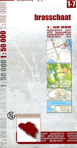 NGI-01-07  Brasschaat (topografische kaart 1:50.000) 9789059340107  Nationaal Geografisch Instituut NGI Vlaanderen  Wandelkaarten Antwerpen & oostelijk Vlaanderen
