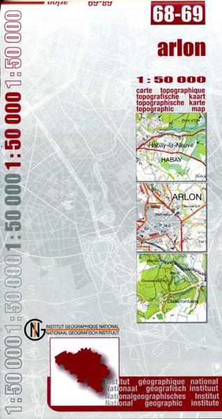 NGI-68-69  Arlon-Sterpenich (topografische kaart 1:50.000) 9789059344778  NGI Belgie 1:50.000  Wandelkaarten Wallonië (Ardennen)