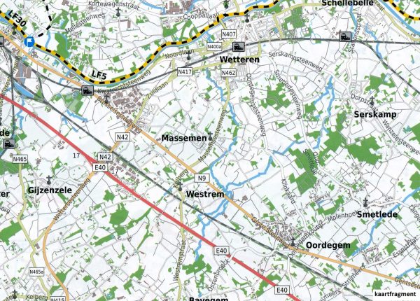 ALV-05  Provincie Oost-Vlaanderen & Henegouwen 1:75.000 9789082714425  Alta Via   Fietskaarten Gent, Brugge & westelijk Vlaanderen, Wallonië (Ardennen)