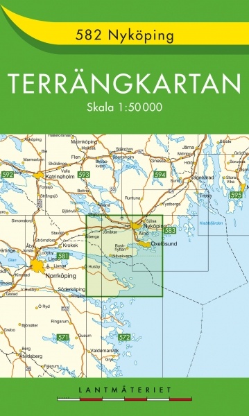 TKS-582  Nyköping * 9789158805828  Kartförlaget - Lantmäteriet Terrängkartan  Wandelkaarten Zuid-Zweden