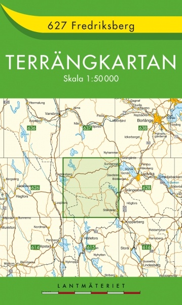 TKS-627 Fredriksberg 9789158806276  Kartförlaget - Lantmäteriet Terrängkartan  Wandelkaarten Zuid-Zweden