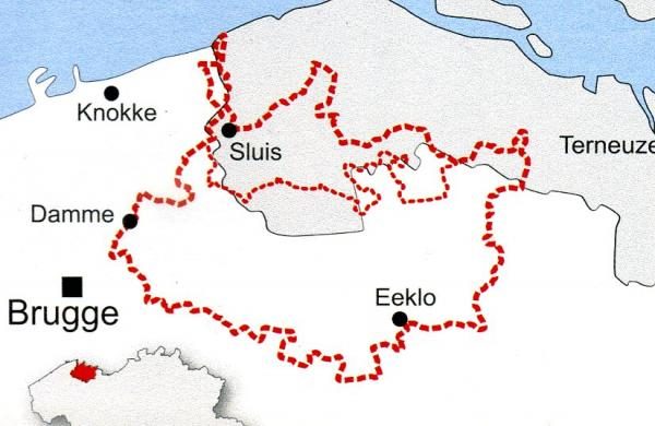 Toeristische kaart Streek-GR Uilenspiegel 1:50.000 * 9789462350533  Grote Routepaden   Wandelkaarten Gent, Brugge & westelijk Vlaanderen