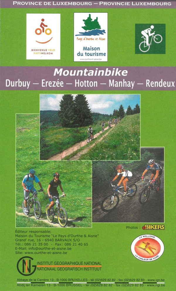 Mountainbike kaart Ardennen 9789462351516  NGI NGI/VVV-kaarten 1:50.000  Wandelkaarten Wallonië (Ardennen)